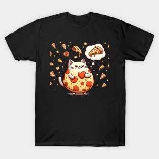 Funny Fat with Pizza, Funny Pizza lover T-Shirt